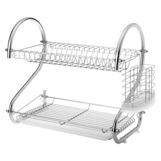 Silicone dish drainer, 2 levels, CAMELIA 27084 white