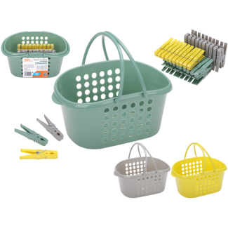 PRIMAVERA clothespins in basket 50 pcs. 01044