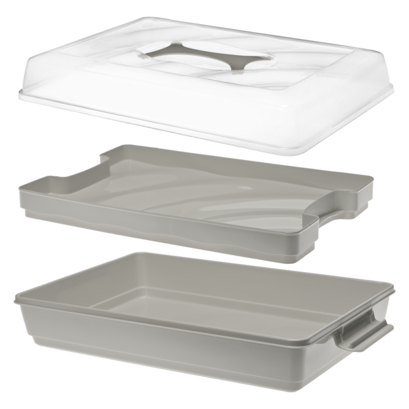 BISCOTTI cake container 44x30x13cm 7852 gray 