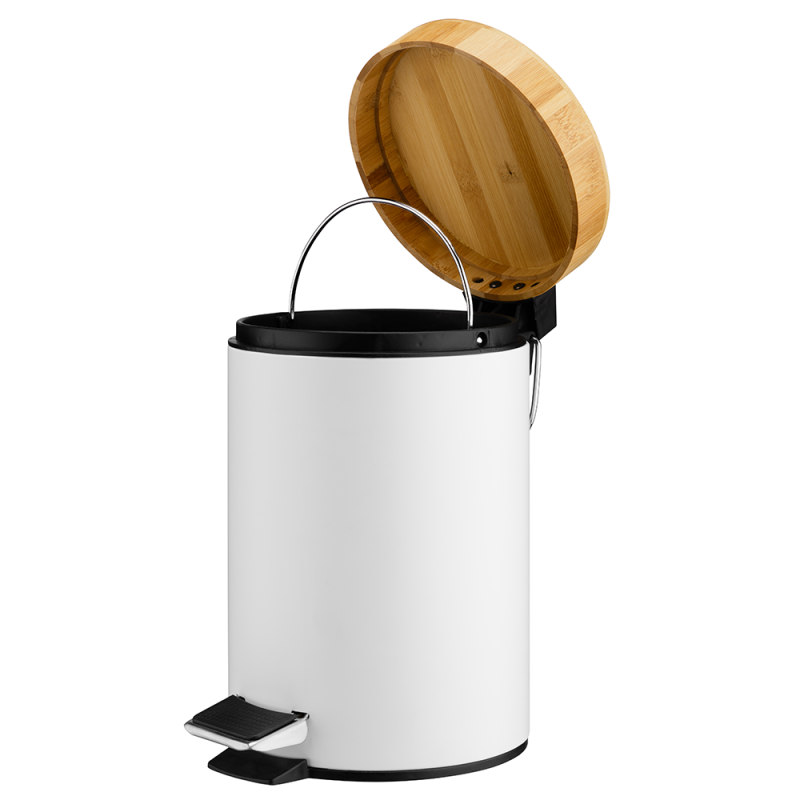 Kosz łazienkowy na śmieci okrągły BLACK/WHITE 3l 21705 (int) biały