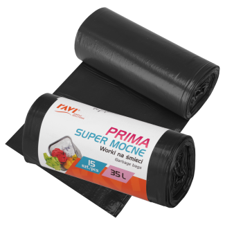 Prima garbage bags 35l LDPE black, 15 pcs. 00765