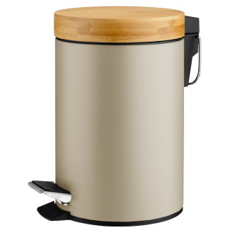Round bathroom waste bin BLACK/WHITE 3l 21705 (int) beige