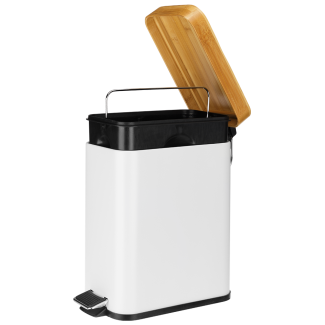 Kosz łazienkowy na śmieci prostokątny BLACK/WHITE 5l 24374 (int) biały