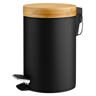 Kosz łazienkowy na śmieci okrągły BLACK/WHITE 3l 21705 (int) czarny