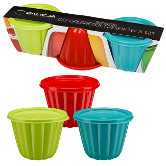 Set of jelly and dessert molds 200ml 3 pieces 7465