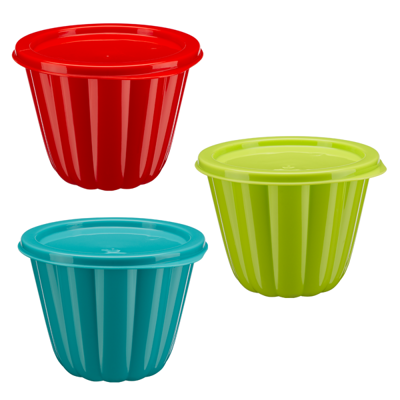 Set of jelly and dessert molds 200ml 3 pieces 7465