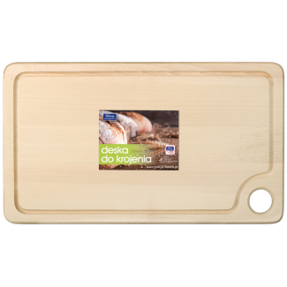 Rectangular wooden cutting board with groove 41.5x25cm 0041