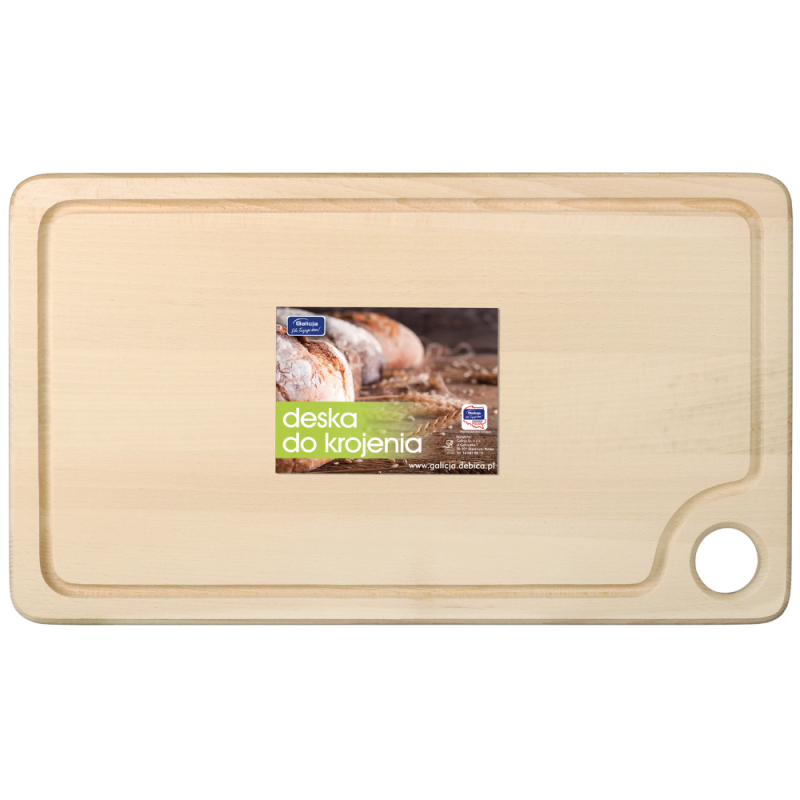 Rectangular wooden cutting board with groove 41.5x25cm 0041