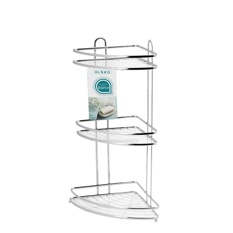 3-level corner bathroom shelf BLANCA 0699