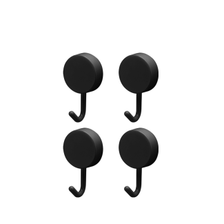 Set of NIKO self-adhesive plastic hangers, 4 pieces, 17705 black