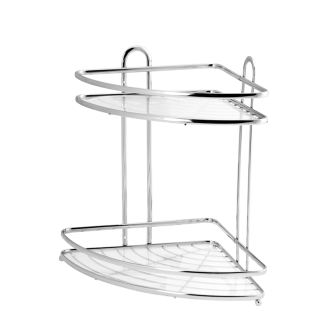 2-level corner bathroom shelf BLANCA 0697
