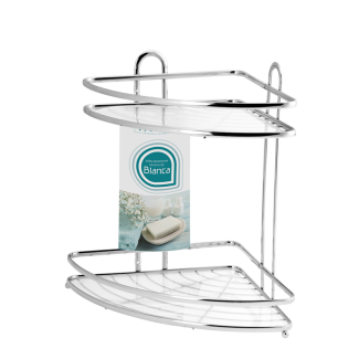 2-level corner bathroom shelf BLANCA 0697