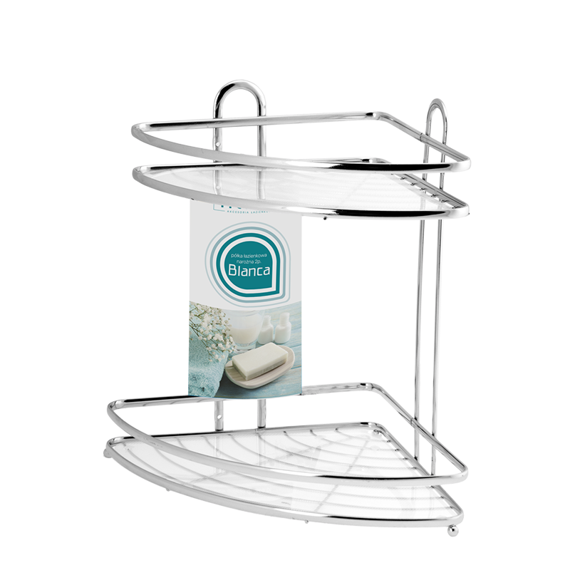 2-level corner bathroom shelf BLANCA 0697