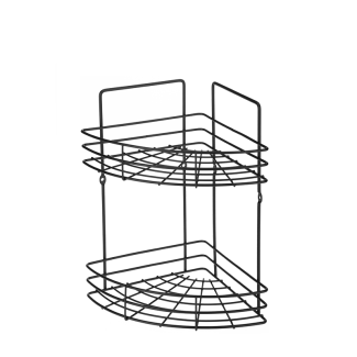 2-level corner shelf BLACK 07027