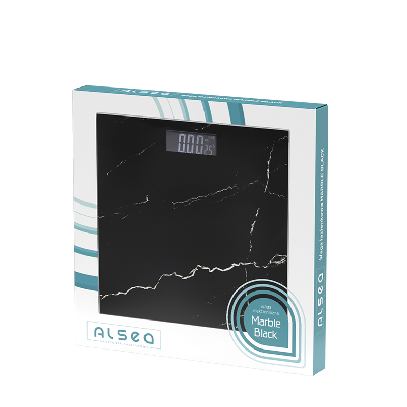 Bathroom scale MARBLE BLACK 28x28cm 18504
