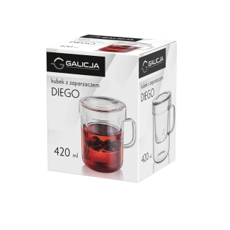DIEGO mug with infuser 420ml 22136