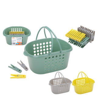 PRIMAVERA clothespins in basket 50 pcs. 01044