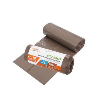 Eco Bags 120L, 10 pcs. brown biodegradable 00786
