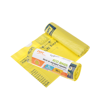 Eco Bags with tape 35L, 15 pcs. yellow (plastic) 00775