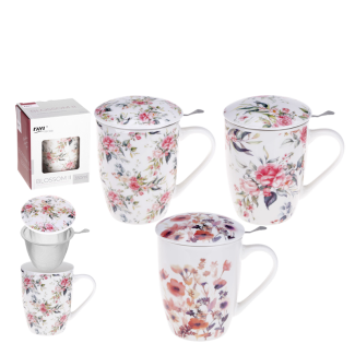 BLOSSOM II 350 ml porcelain mug with infuser New Bone 81442