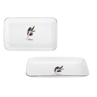 PROVENCE 20cm porcelain platter, New Bone 81480, Olives pattern