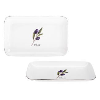 PROVENCE platter 30cm made of New Bone porcelain 81486 pattern Olives