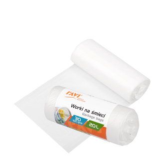 Garbage bags 20l 39x47cm/30pcs HDPE, white 10713