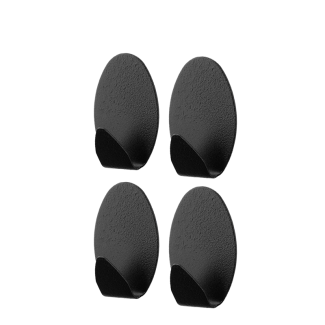 Set of NIKO BLACK self-adhesive oval hangers, 4 pieces, 25123