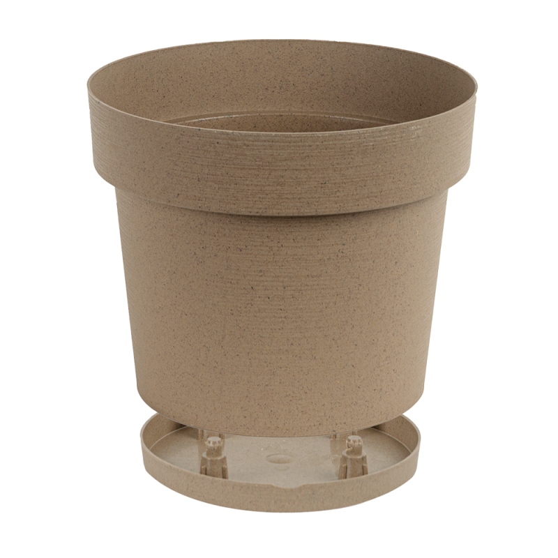 MELROSE GLAMOUR flowerpot with saucer 20cm 25304 wood