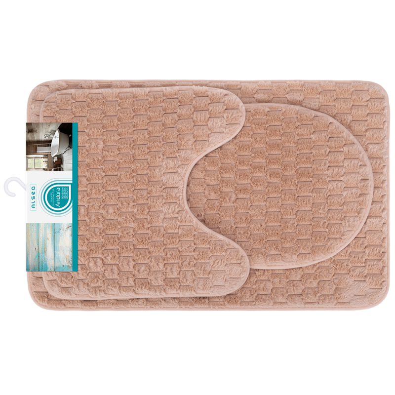 ANDORA bathroom mat set 50x80/45x45/45x36cm 3 pieces 22235 beige