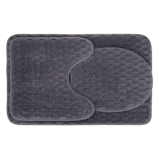 ANDORA bathroom mat set 50x80/45x45/45x36cm 3 pieces 22235 dark gray