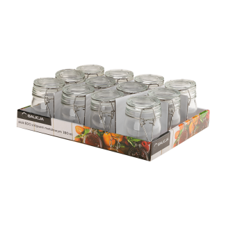 EDO jar with metal clip 180ml 35594 (display 12 pieces)