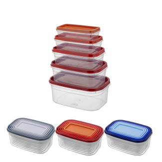 Set of rectangular containers KLIC BOX 5 pieces (0.4/0.7/1.1/1.6/2.4l) 28916 (display 36 sets)