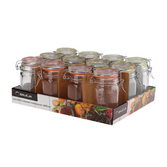 EDO jar with metal clip 260ml 35570 (display 12 pieces)