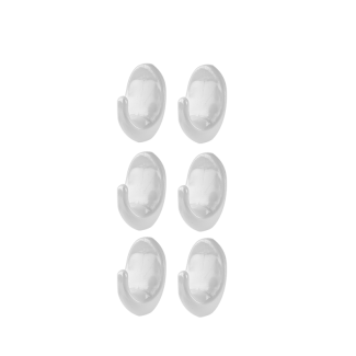Set of NIKO self-adhesive plastic hangers 6 pieces 26257 white