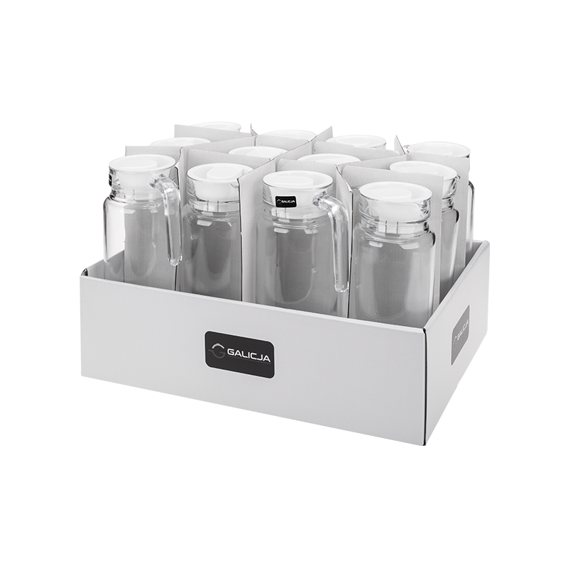 Jug with lid JACOB 1l 33194 (tray 12 pieces) mix