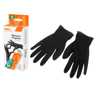 BLACK nitrile gloves 10 pcs M 00966