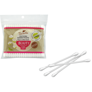 BEAUTY cotton buds 100 pcs (cotton + paper) refill 21937