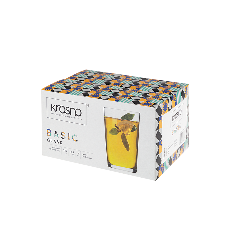 Set of BASIC SLOPED glasses 280ml 6 pieces
