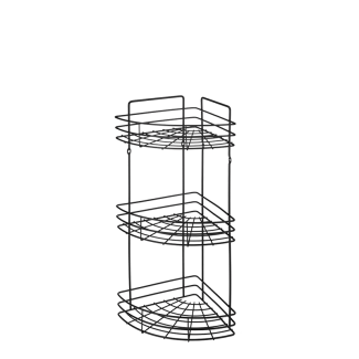 3-level corner shelf BLACK 07034