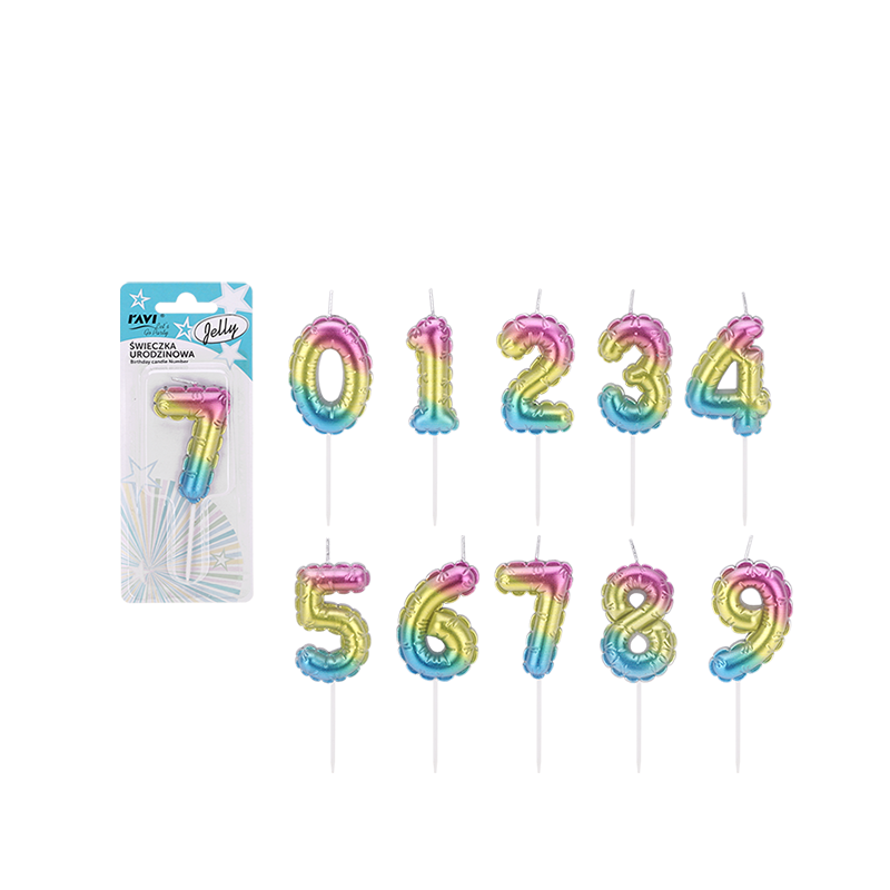 JELLY Birthday Candle Number 0 72024