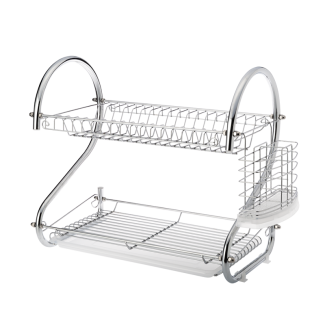 Silicone dish drainer, 2 levels, CAMELIA 27084 white