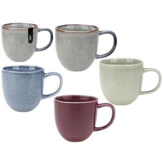 CAMINO 370ml stoneware mug, Reactive Glaze 91423 pattern Mix