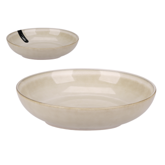 CAMINO pasta plate 21.5cm made of stoneware, Reactive Glaze 91445 pattern Beige