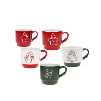 DECEMBER CHARM 300ml porcelain mug New Bone 91472