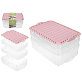Layered container for cheese, cold cuts, vegetables for the refrigerator 2x0.75L / 1x1.60L 70216