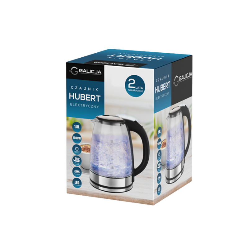 HUBERT electric glass kettle 1.8l 08437