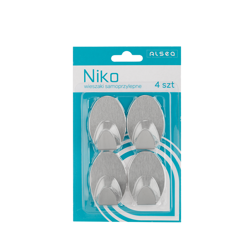 Set of NIKO self-adhesive oval hangers, 4 pieces, 6468