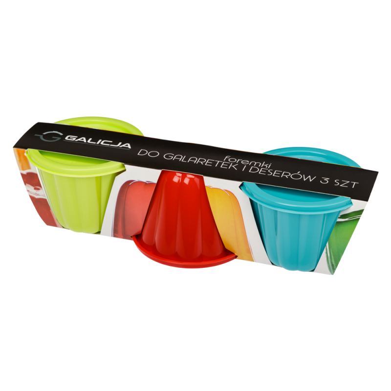 Set of jelly and dessert molds 200ml 3 pieces 7465